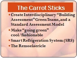 The Carrot Sticks Create Interdisciplinary “Building Assessment” Green Teams, and