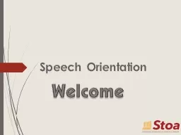 Welcome Speech Orientation