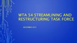 WTA 54 Streamlining and Restructuring Task Force