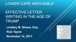Lower Cape Indivisible Effective Letter Writing in the Age of Trump