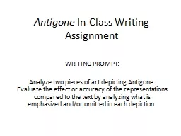 Antigone  In-Class Writing Assignment