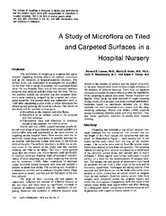 The subject of carpeting in hospitals is timely and co