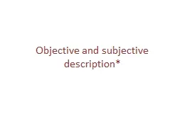 Objective  and  subjective