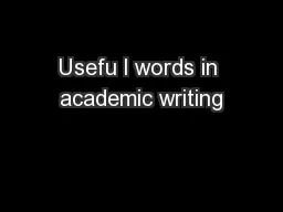 Usefu l words in academic writing