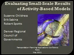 Evaluating Small-Scale Results of Activity-Based Models
