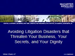 Avoiding Litigation Disasters that Threaten Your Business, Your Secrets, and Your Dignity