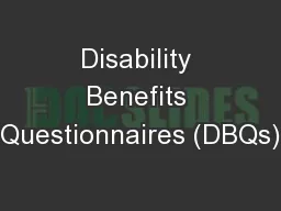 Disability Benefits Questionnaires (DBQs)