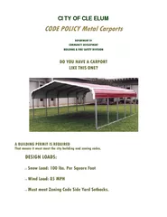 CITY OF CLE ELUM  Metal Carports and Buildings POLICY