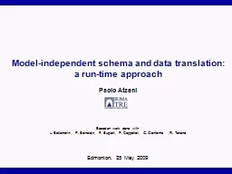 Model-independent schema and data translation: