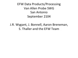 EFW Data Products/Processing