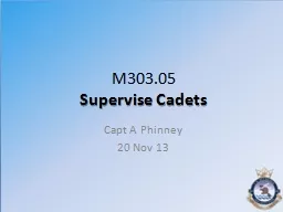 M303.05 Supervise Cadets