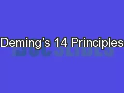 Deming’s 14 Principles