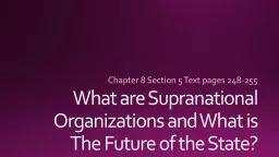 What are Supranational Organizations and What is