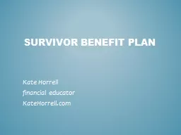 Survivor benefit plan Kate