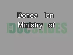 Donea   Ion Ministry   of
