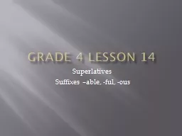 Grade 4 lesson 14 Superlatives