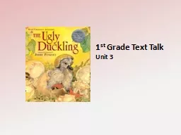 1 st  Grade Text Talk Unit