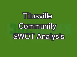 Titusville Community SWOT Analysis