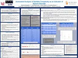 Automated Analysis of Syllable Complexity as an Indicator of Speech Disorder