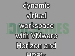 Tech Preview: Deliver  a dynamic virtual workspace with VMware Horizon and HPE’s Composable