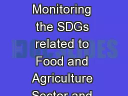 Regional Workshop for Monitoring the SDGs related to Food and Agriculture Sector and on