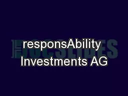 responsAbility Investments AG