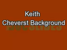 Keith Cheverst Background