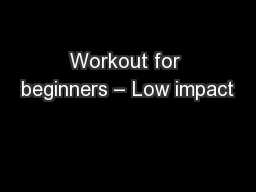 Workout for beginners – Low impact