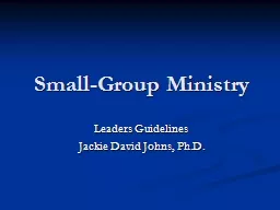 Small-Group Ministry Leaders Guidelines