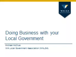 Doing Business with your  Local Government