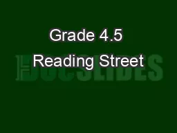 Grade 4.5 Reading Street