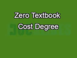 Zero Textbook Cost Degree