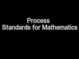 Process Standards for Mathematics