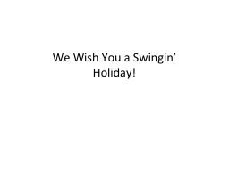 We Wish You a  Swingin ’