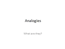 Analogies What are they?