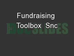 Fundraising Toolbox  Snc