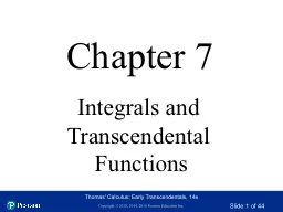 Chapter 7 Integrals  and Transcendental