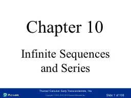 Chapter 10 Infinite Sequences and Series