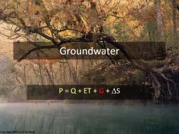 Groundwater P = Q   ET