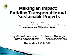 Making an Impact:  Building Transportable and Sustainable Projects