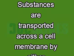 17.7  Cell Membranes Substances are transported across a cell membrane by either diffusion,