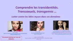 Comprendre les  transidentités