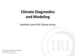 Climate Diagnostics and Modeling