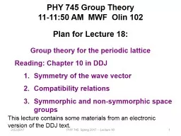 3/22/2017 PHY 745  Spring 2017 -- Lecture 24