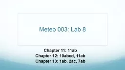 Meteo  003: Lab 8 Chapter 11: 11ab