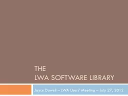 The  LWA Software Library