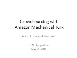 Crowdsourcing with Amazon Mechanical Turk
