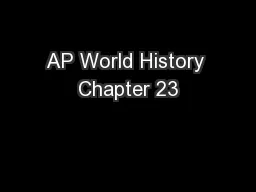 AP World History Chapter 23