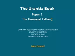 The Urantia Book Paper 1