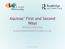Aquinas’ First and Second Ways